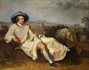 TISCHBEIN, Johann Heinrich Wilhelm Goethe in the Roman Campagna (mk08) oil painting on canvas